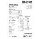 Sony HT-SS380 Service Manual