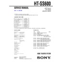 Sony HT-SS600 Service Manual