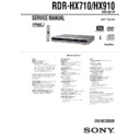 Sony HTD-710SF, HTD-710SS, RDR-HX710, RDR-HX910 Service Manual