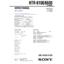 Sony HTR-6100, HTR-6600 Service Manual