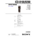 Sony ICD-B100, ICD-B200 Service Manual