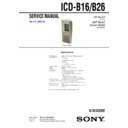 Sony ICD-B16, ICD-B26 Service Manual