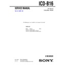 Sony ICD-B16 Service Manual