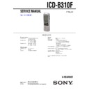 Sony ICD-B310F (serv.man2) Service Manual