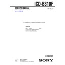 Sony ICD-B310F Service Manual