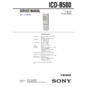 Sony ICD-B500 Service Manual