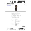 Sony ICD-BM1, ICD-BM1PRO Service Manual