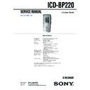 Sony ICD-BP220 Service Manual