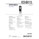 Sony ICD-BX112 Service Manual