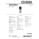 Sony ICD-BX800 Service Manual