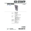 Sony ICD-ST25VTP Service Manual