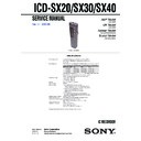 icd-sx20, icd-sx30, icd-sx40 service manual