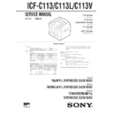 Sony ICF-C113, ICF-C113L, ICF-C113V Service Manual