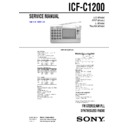 Sony ICF-C1200 Service Manual