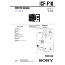 Sony ICF-F10 Service Manual