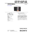 Sony ICF-F11S, ICF-F12S Service Manual