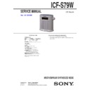 Sony ICF-S79W Service Manual
