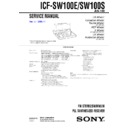 Sony ICF-SW100E, ICF-SW100S Service Manual
