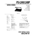 Sony LBT-A10, LBT-A15CD, LBT-A20, LBT-A30, LBT-D107, LBT-D117CD, LBT-D207, LBT-D207CD, LBT-D307, LBT-D307CD, PS-LX49, PS-LX49P (serv.man2) Service Manual