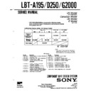 Sony LBT-A195, LBT-D250, LBT-G2000 Service Manual