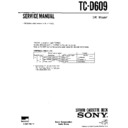 Sony LBT-D559CD, TC-D609 Service Manual