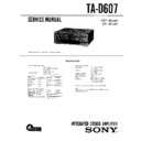 Sony LBT-D607, LBT-D607CD, TA-D607 Service Manual