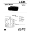 Sony LBT-D705, LBT-D705CD, LBT-D705CDM, LBT-D705M, TA-D705 Service Manual