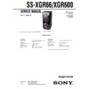 Sony LBT-XGR600, LBT-XGR66, SS-XGR600, SS-XGR66 Service Manual