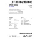 Sony LBT-XGR600, LBT-XGR66 Service Manual