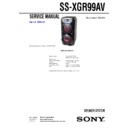 Sony LBT-XGR99AV, SS-XGR99AV Service Manual
