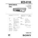 Sony MDS-M100 Service Manual