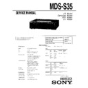 Sony MDS-S35 Service Manual
