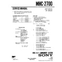 Sony MHC-2700 Service Manual
