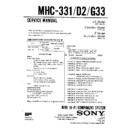 Sony MHC-331, MHC-D2, MHC-G33 Service Manual