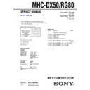 Sony MHC-DX50, MHC-RG80 Service Manual