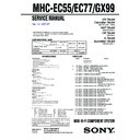 Sony MHC-EC55, MHC-EC77, MHC-GX99 Service Manual