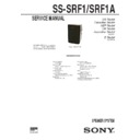 Sony MHC-F150, MHC-FR10, SS-SRF1, SS-SRF1A Service Manual