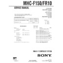 Sony MHC-F150, MHC-FR10 Service Manual