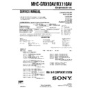 Sony MHC-GRX10AV, MHC-RX110AV Service Manual