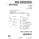 Sony MHC-GRX20, MHC-RXD3 Service Manual