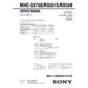 Sony MHC-GX750, MHC-RG551S Service Manual