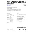 Sony MHC-GX8000, MHC-RG66T, MHC-RG77 Service Manual