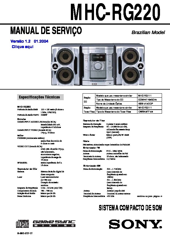 Sony SAW Subwoofer SS-WG990 for Mini HiFi Component MHC-GX45 MHC-RG440S 200 Watt