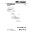 Sony MHC-RG221 Service Manual