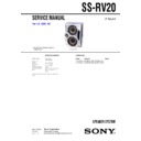 Sony MHC-RV20, SS-RV20 Service Manual
