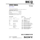 Sony MHC-S3 Service Manual
