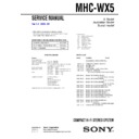 Sony MHC-WX5 (serv.man2) Service Manual