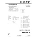 Sony MHC-WX5 Service Manual