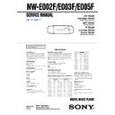Sony NW-E002F, NW-E003F, NW-E005F Service Manual