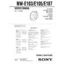 Sony NW-E103, NW-E105, NW-E107 Service Manual